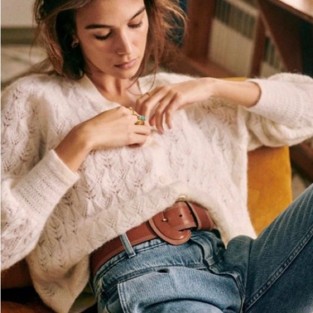 Sezane Marlow Cardigan Ecru